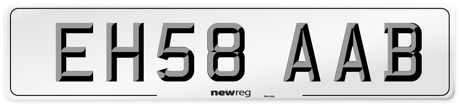 EH58 AAB Number Plate from New Reg